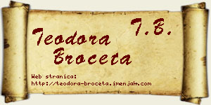 Teodora Broćeta vizit kartica